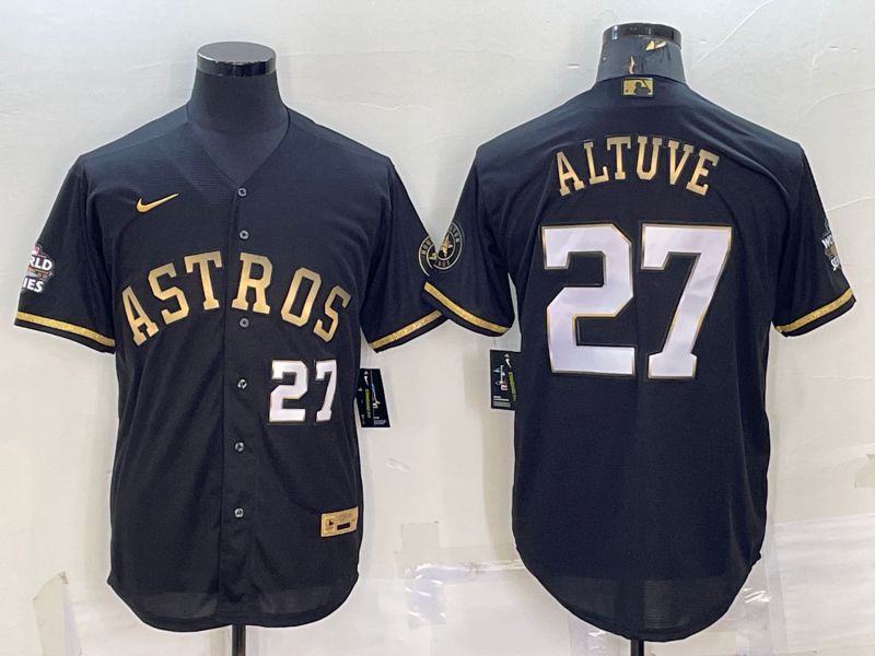 Men Houston Astros #27 Altuve Black Gold Nike 2022 MLB Jerseys->houston astros->MLB Jersey